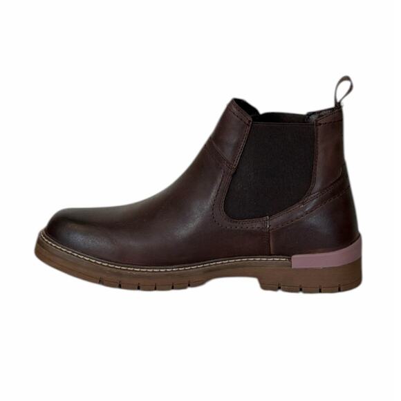 JOUSEN NWT Chelsea Boots Brown Bonded Leather Pull On Ankle Casual Men Size 10